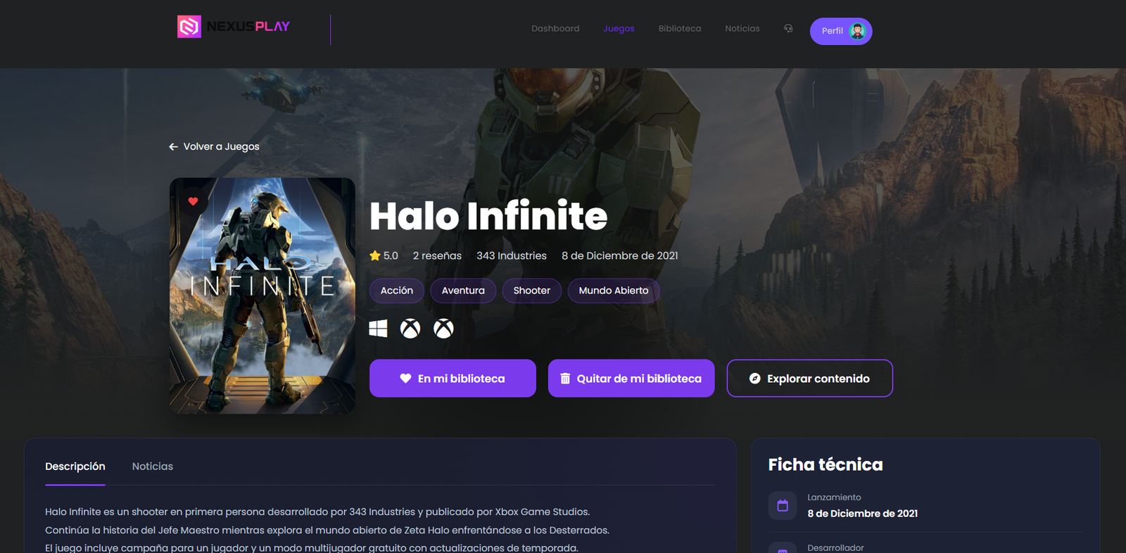 Detalles del juego